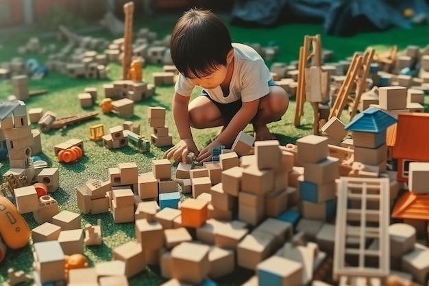 写真 子供がおもちゃで遊んでる