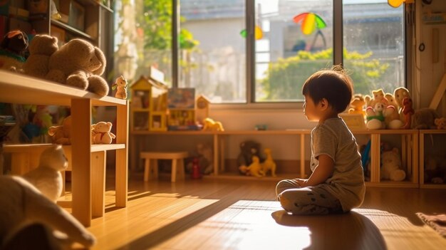 Photo children playing with toys