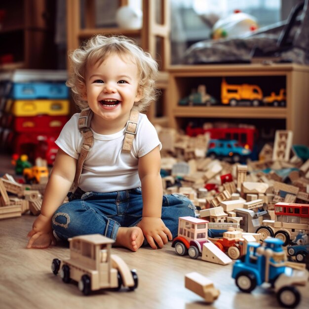 Photo children playing with toys