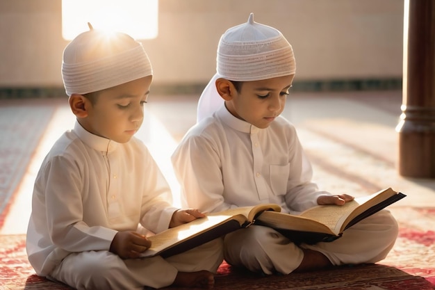 Children reading Quran