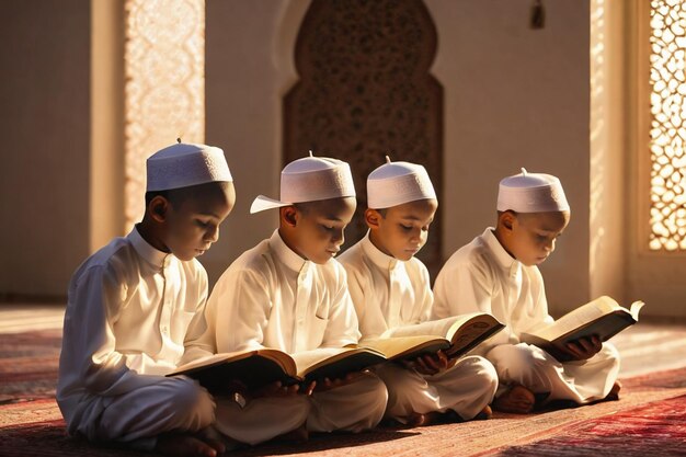 Children reading Quran