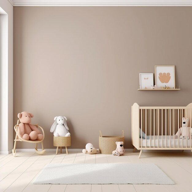 Foto letto per bambini con orso giocattolo