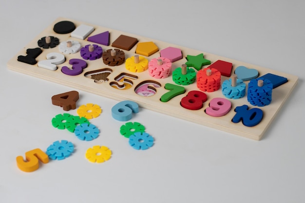 Детская доска для изучения счета Учим цвета и фигуры Детская деревянная игрушка