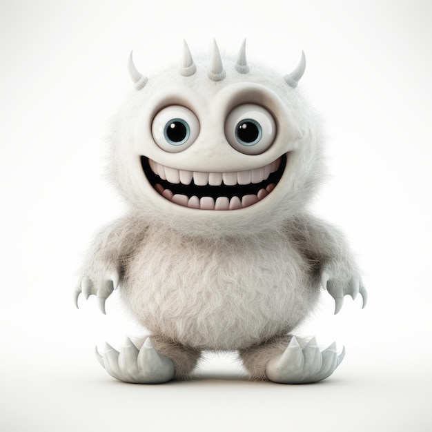Photo children's cheerful monster on a white background