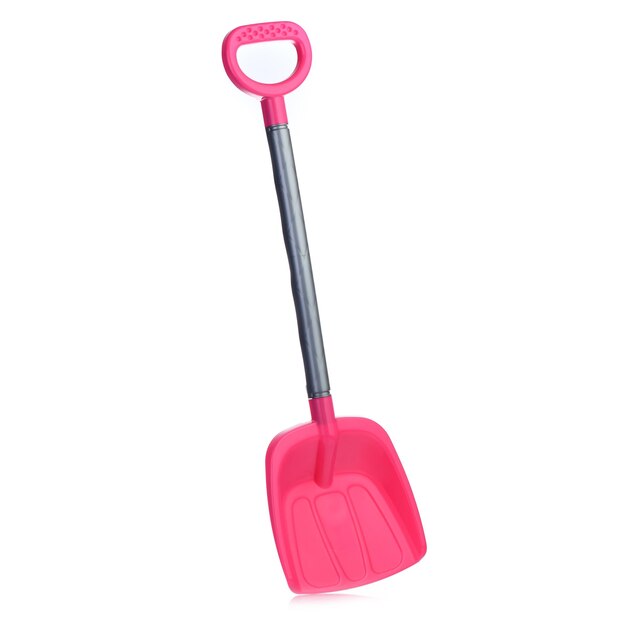 Children's large shovel isolated on a white background Colored plastic shovels for snow removal Children's Sandbox Toys