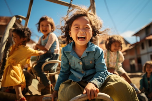 Children's Laughter in a Village Playground