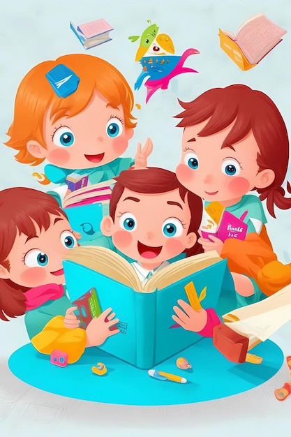 Фото Детские волшебные книги карикатуры тех, кто любит читать