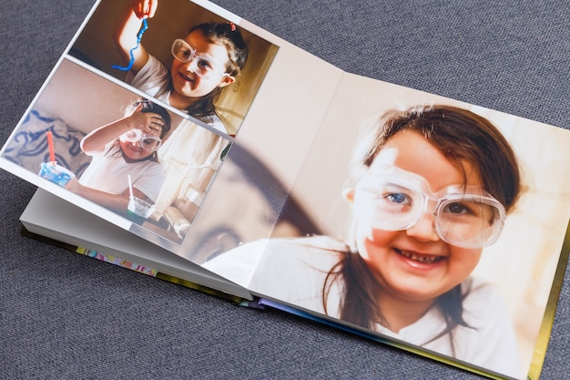 children's photo book. Children's emotional portrait.