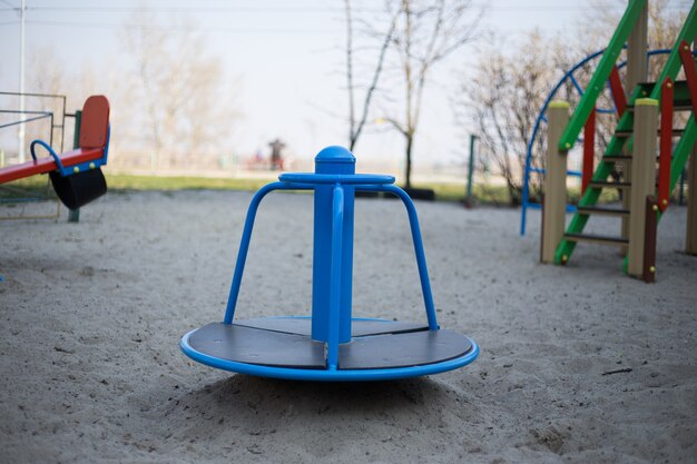 Children's playground in the yard in Kiev in Ukraine