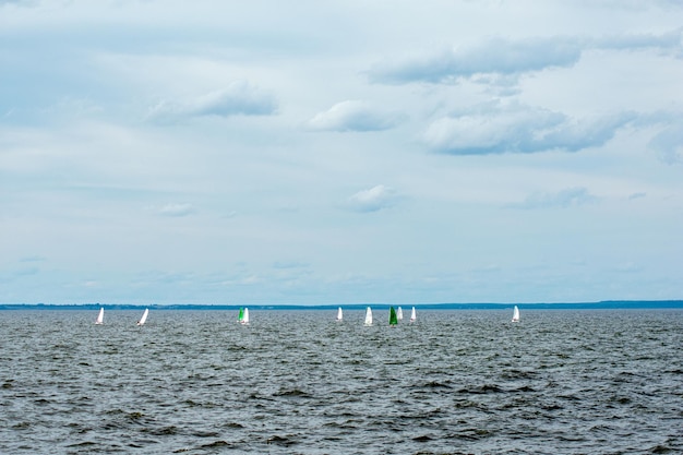 Children's sailing regatta on the volga river