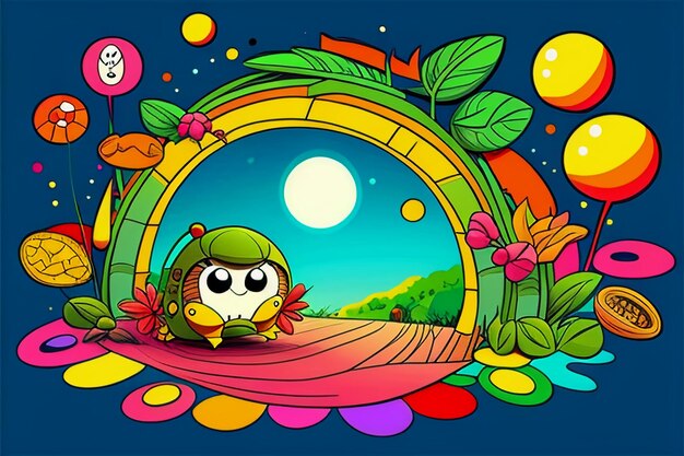 Children's story picture book illustration cute cartoon anime wallpaper background illustration