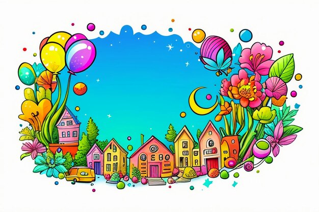 Children's story picture book illustration cute cartoon anime wallpaper background illustration