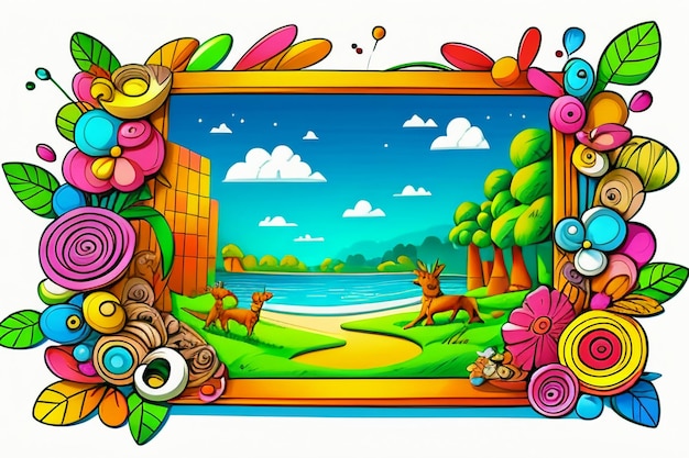 Children's story picture book illustration cute cartoon anime wallpaper background illustration