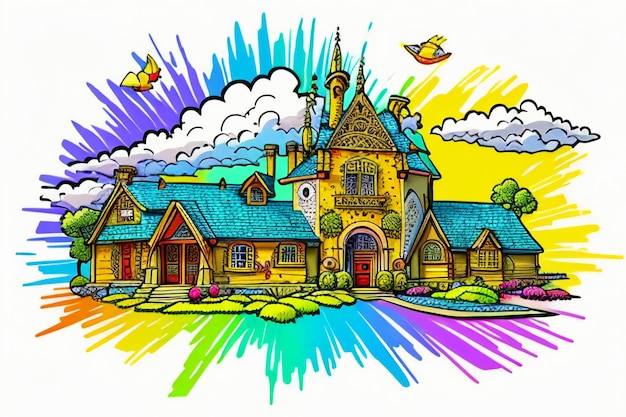 Foto illustrazione del libro illustrato di storie per bambini illustrazione di sfondo di carta da parati anime simpatico cartone animato