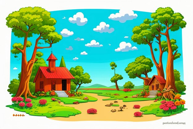 Children's story picture book illustration cute cartoon anime wallpaper background illustration