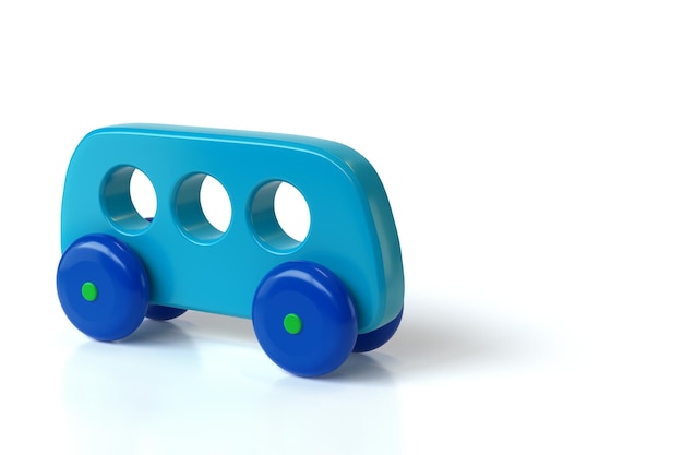 Photo children's toy bus on a white background