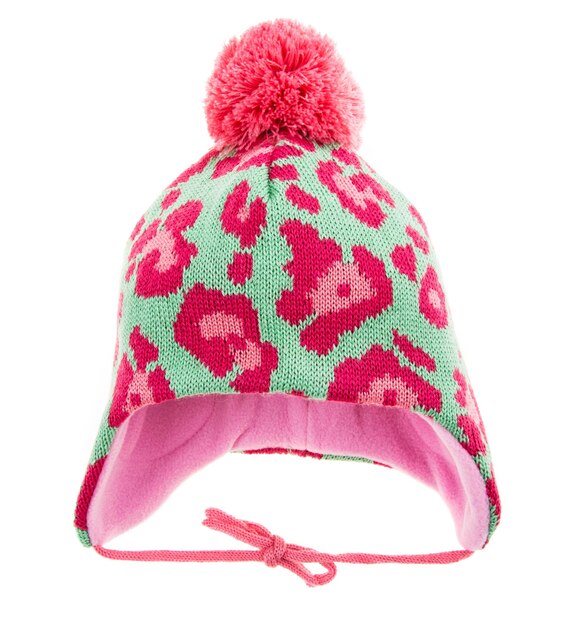 Children's winter hat isolated on a white background.