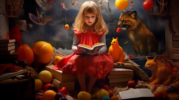 Photo children sitting holding books at school