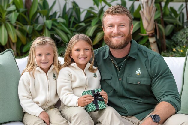 children sitting on the sofa with their father father39s day