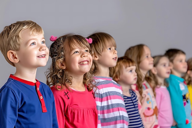 Foto bambini in piedi insieme