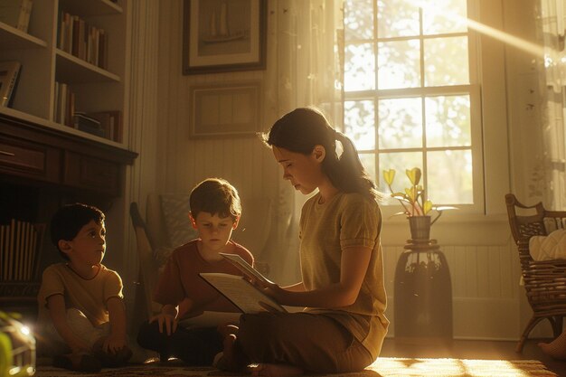 Children surprising their mom with a personalized