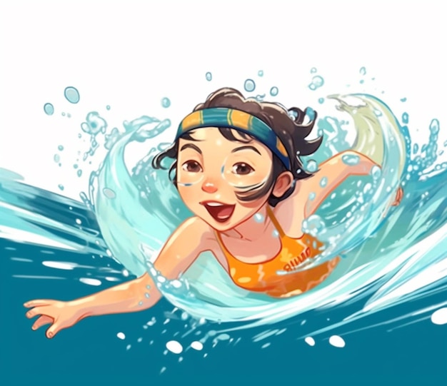 Children swimming