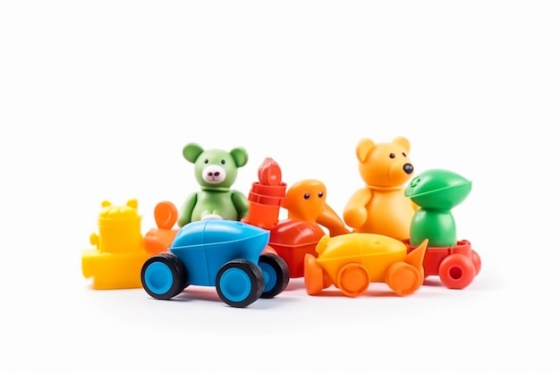 Children Toys Isolated on White Background Created with Generative AI