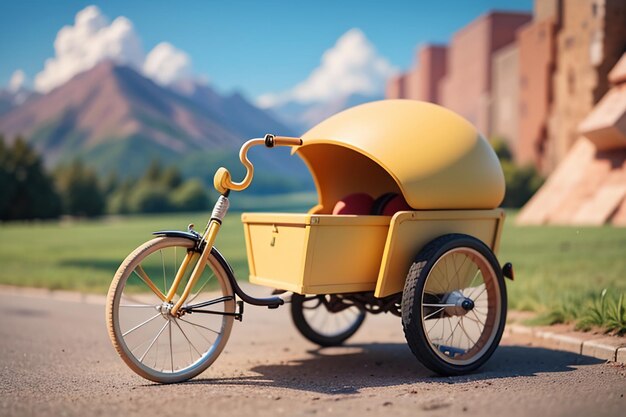写真 子供のための三輪車 玩具の自転車 壁紙 背景 子供の頃のハッピータイム 写真作品