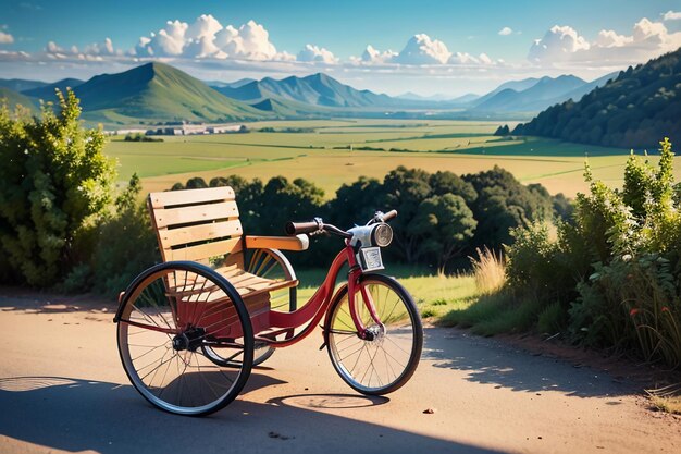 Foto bambini triciclo giocattolo bicicletta carta da parati sfondo infanzia tempo felice fotografia lavori