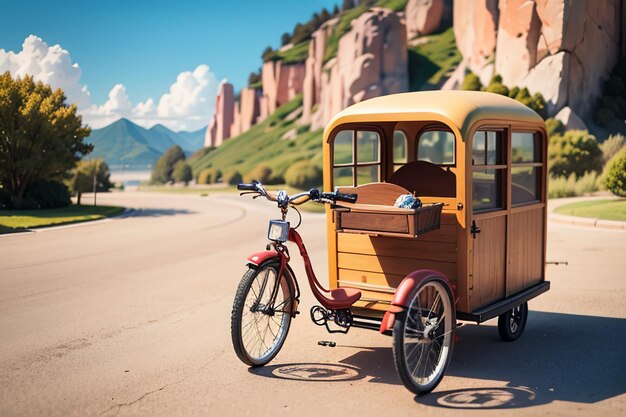 写真 子供のための三輪車 玩具の自転車 壁紙 背景 子供の頃のハッピータイム 写真作品