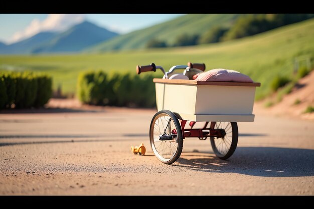 写真 子供のための三輪車 玩具の自転車 壁紙 背景 子供の頃のハッピータイム 写真作品