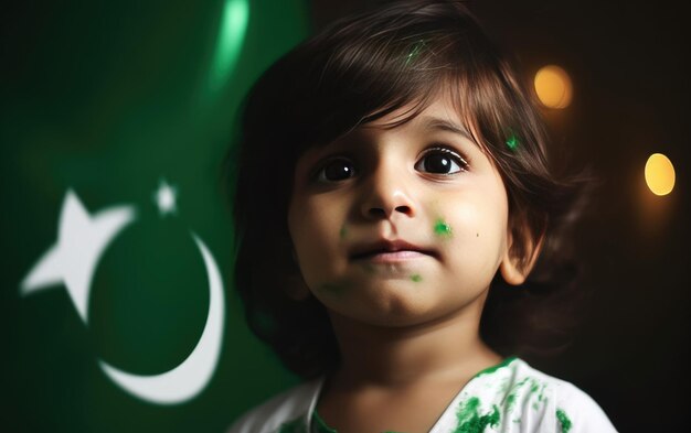 children with Pakistani Flag