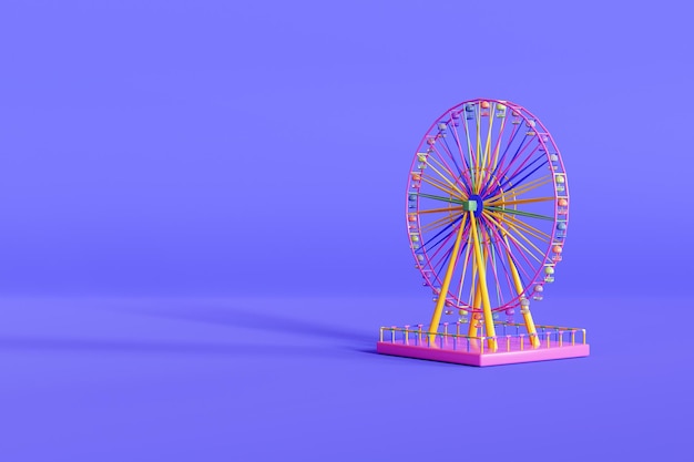 Children39s playground with Ferris wheel and empty space background