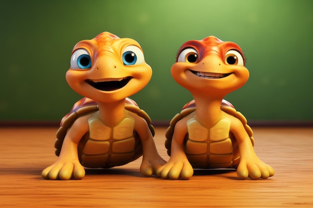 Childrens 3D turtle character