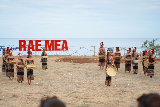 the childrens are performing a cultural dance from the sabu island