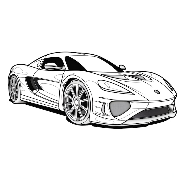 childrens coloring book of stylish super car
