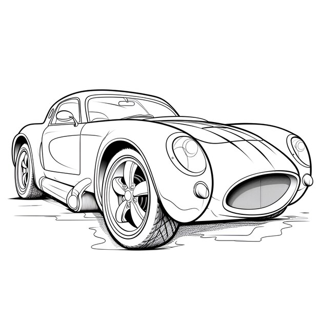 Photo childrens coloring book of stylish super car