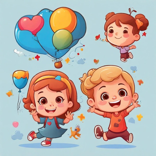 Photo childrens day cartoon vector background