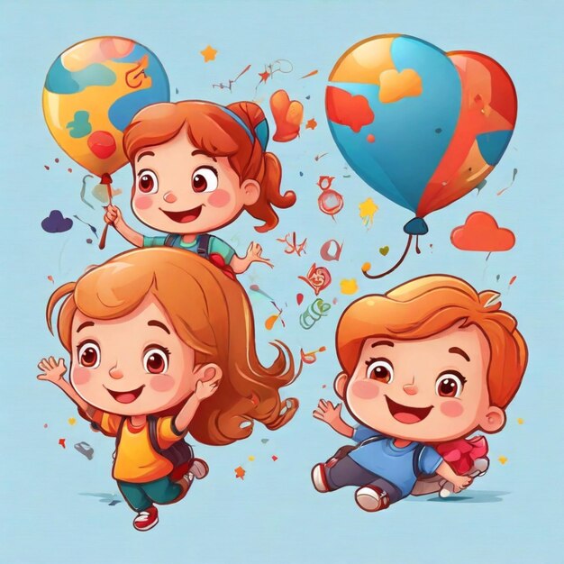 Childrens day cartoon vector background