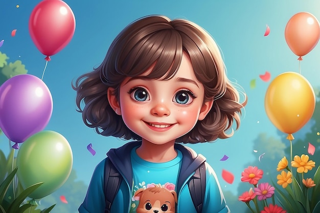 Childrens day celebration with cute kid portrait