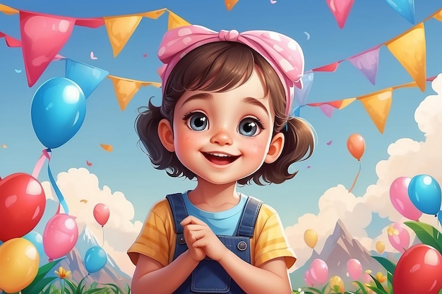 Childrens day celebration with cute kid portrait