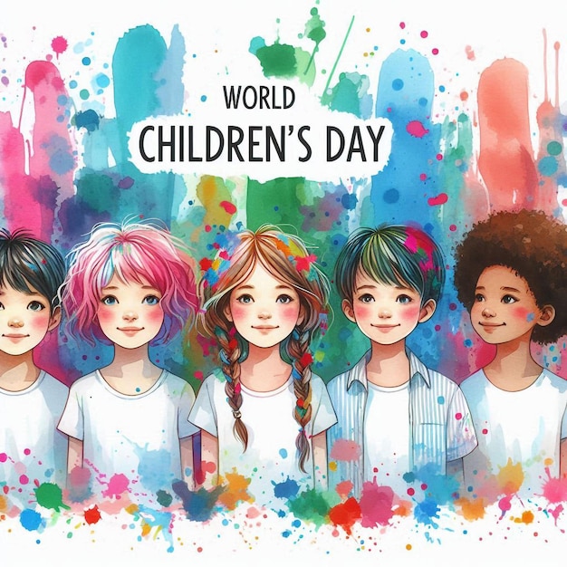 Фото Иллюстрация дня детей счастливого дня детей