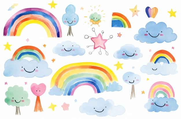 Childrens drawings of rainbows