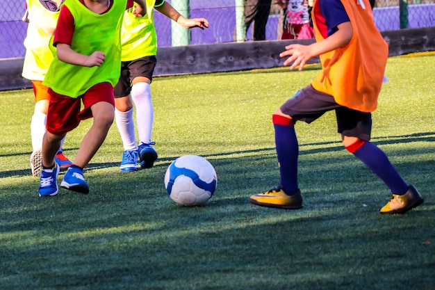 Photo childrens play on the field