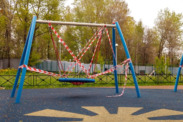 Childrens playground is gesloten vanwege pandemie, epidemie