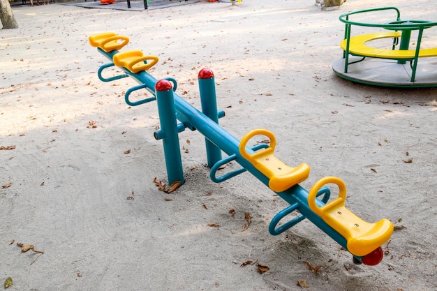 Childrens rocking swing balancer on the playground