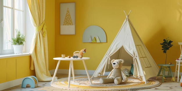 おもちゃとテントを備えた子供の部屋 ジェネレーティブAI