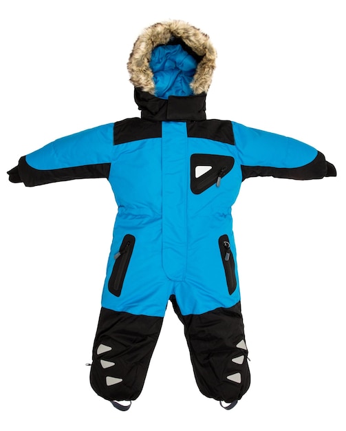 Childrens snowsuit fall on a white background