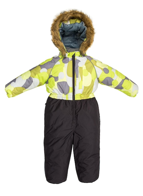 Photo childrens snowsuit fall on a white background