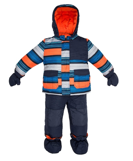 Childrens snowsuit fall on a white background